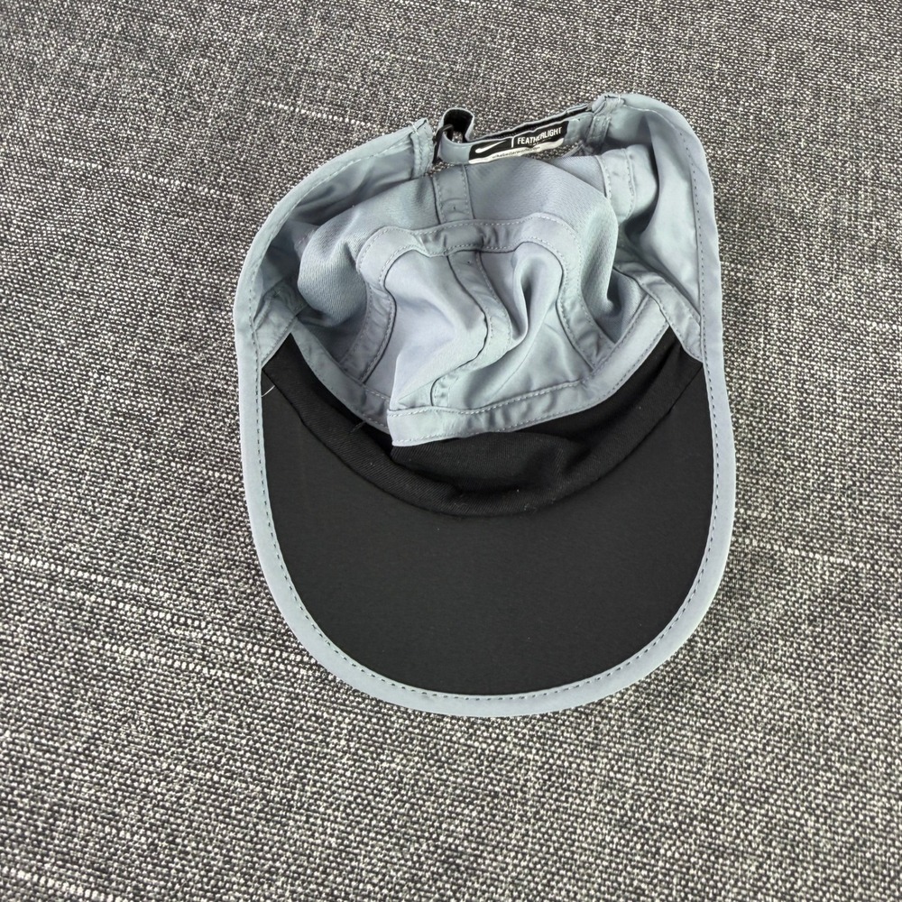 Nike Featherlight Dri-FIT Running Cap Mens OS Light Blue Gray Mesh 5-Panel Hat - Picture 7 of 7
